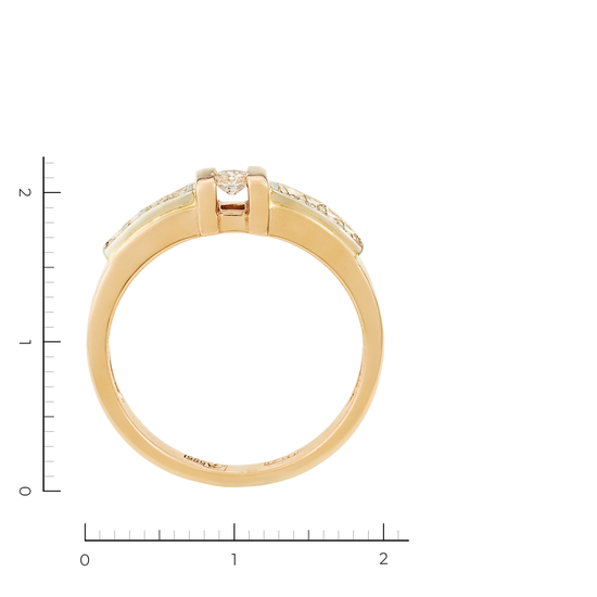 Кольцо из комбинированного золота 585 пробы c 9 бриллиантами, Л05139819 за 21950