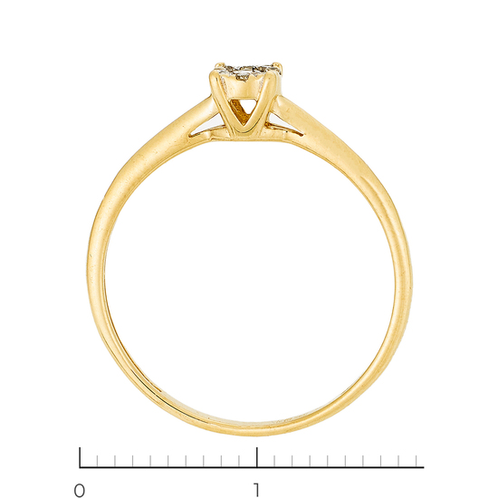 Кольцо из желтого золота 585 пробы c 9 бриллиантами, Л32084112 за 12400