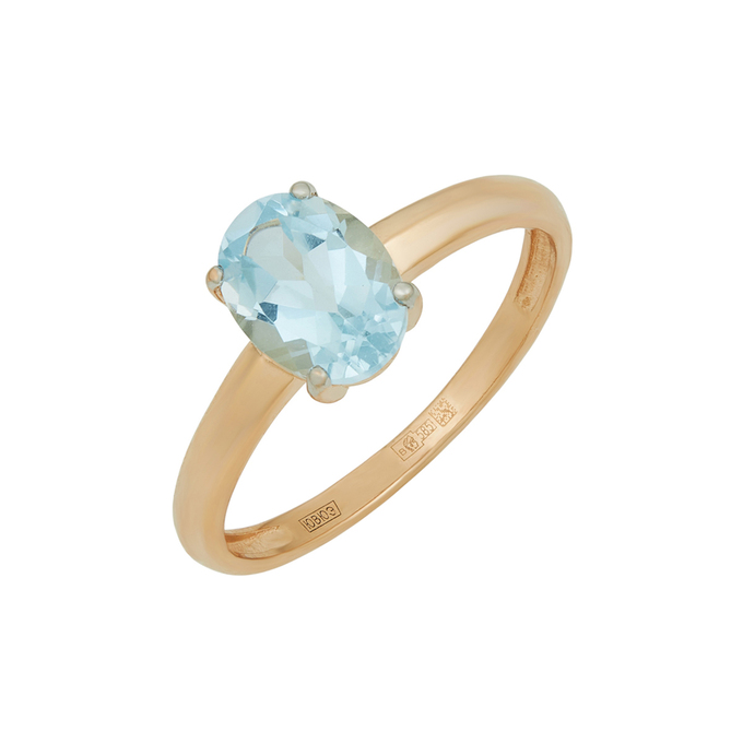 Кольцо из золота 585 пробы c топазом