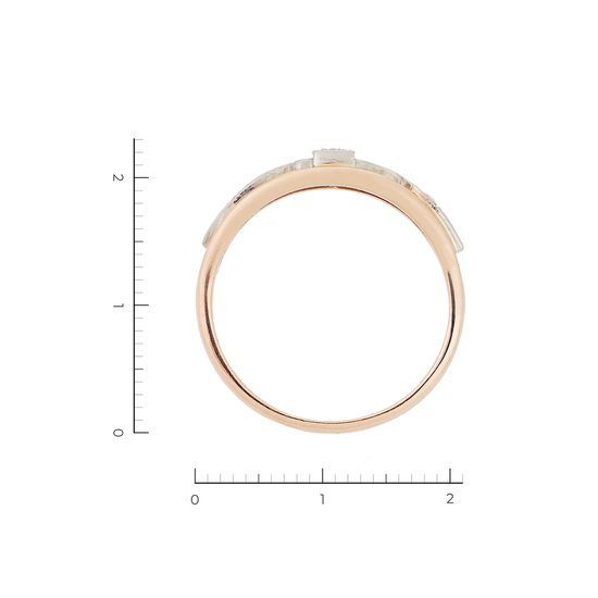 Кольцо из комбинированного золота 585 пробы c 3 бриллиантами, Л41066699 за 19530