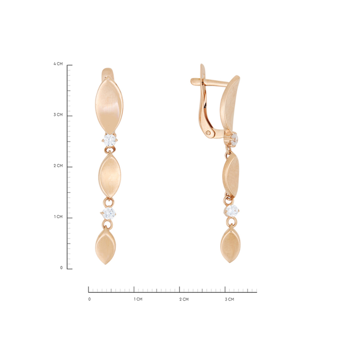 Серьги из золота 585 пробы c фианитами, Л 0408 3649 за 22160