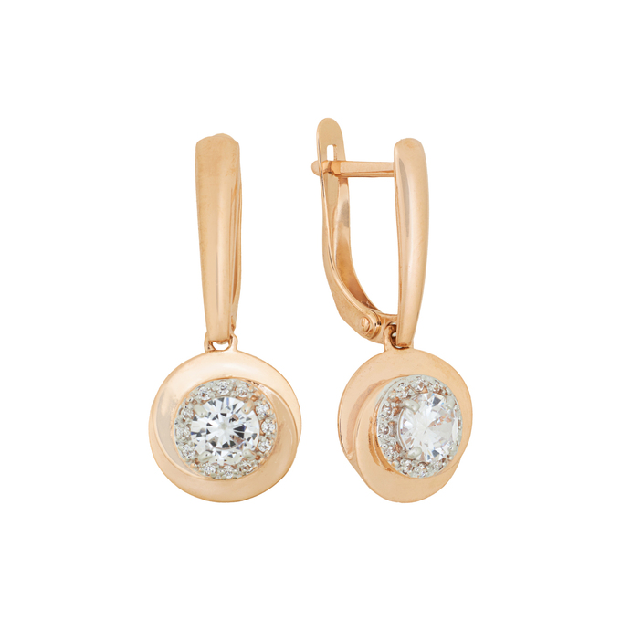 Серьги из золота 585 пробы c фианитами, Л 5207 6022 за 33280