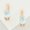 Серьги из красного золота 585 пробы c 2 топазами