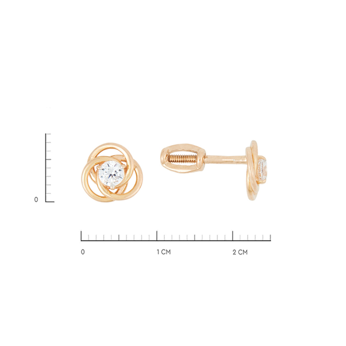 Серьги из золота 585 пробы c фианитами, Л 6201 8809 за 9520