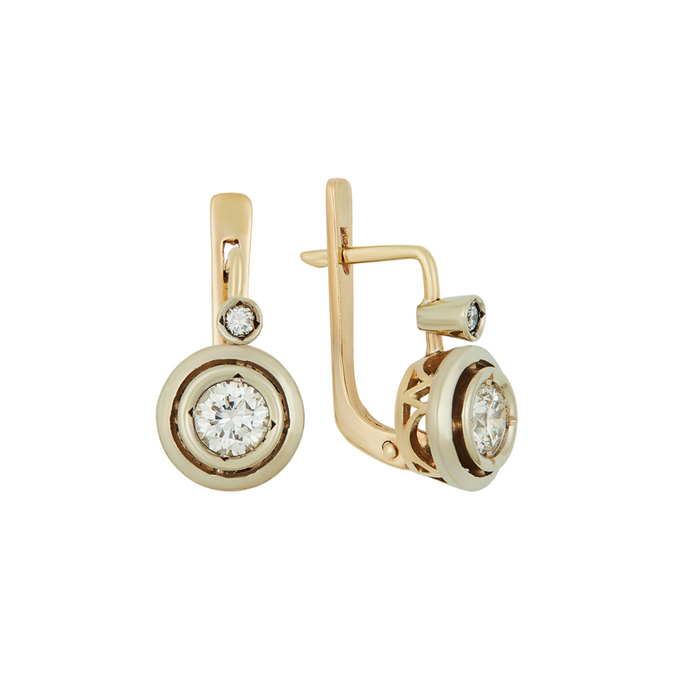 Серьги из золота 585 пробы c бриллиантами