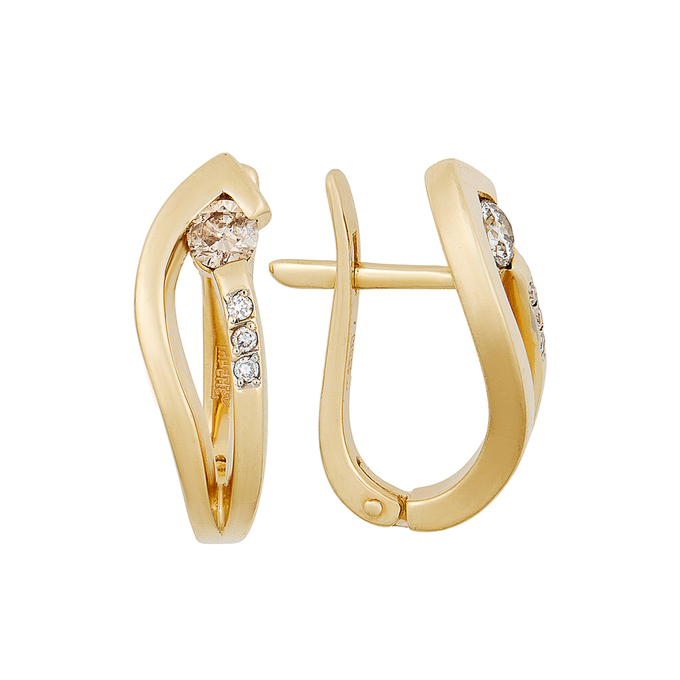 Серьги из золота 585 пробы c бриллиантами, К 0000 5220 за 72000