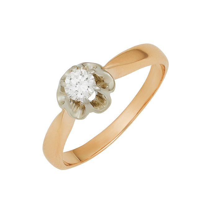 Кольцо из золота 585 пробы c бриллиантом