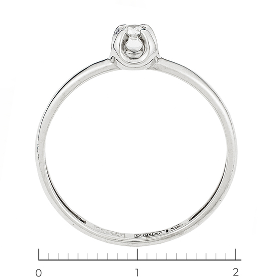 Кольцо из белого золота 585 пробы c 1 бриллиантом, Л48067597 за 6450