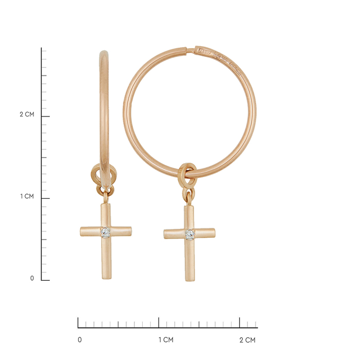 Серьги из золота 585 пробы c фианитами, Ц О007 0754 за 26000