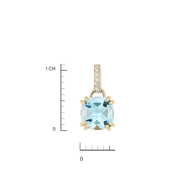 Подвеска из золота 585 пробы c топазом и бриллиантами