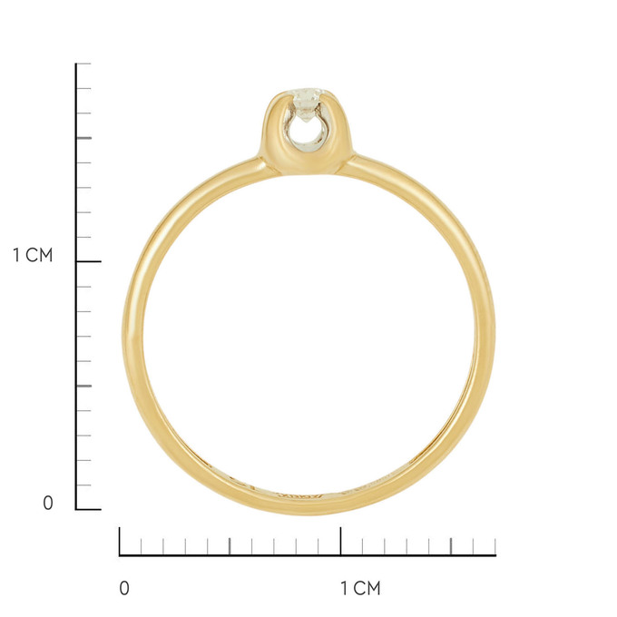 Кольцо из золота 585 пробы c бриллиантом, Л 7502 9597 за 18320