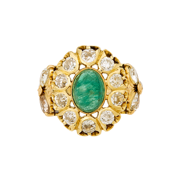 Кольцо из золота 750 пробы c изумрудом и бриллиантами, Л 2812 4995 за 300000