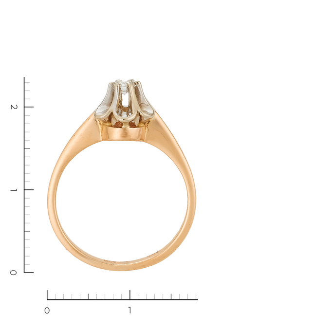 Кольцо из золота 585 пробы c 1 бриллиантом, Л 1615 1400 за 28400