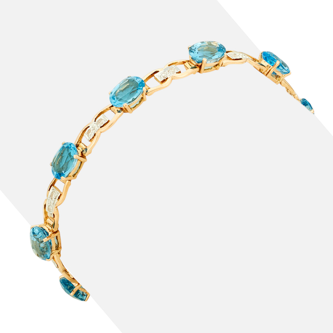 Браслет из золота 585 пробы c топазами и бриллиантами, Л 3911 5354 за 119350