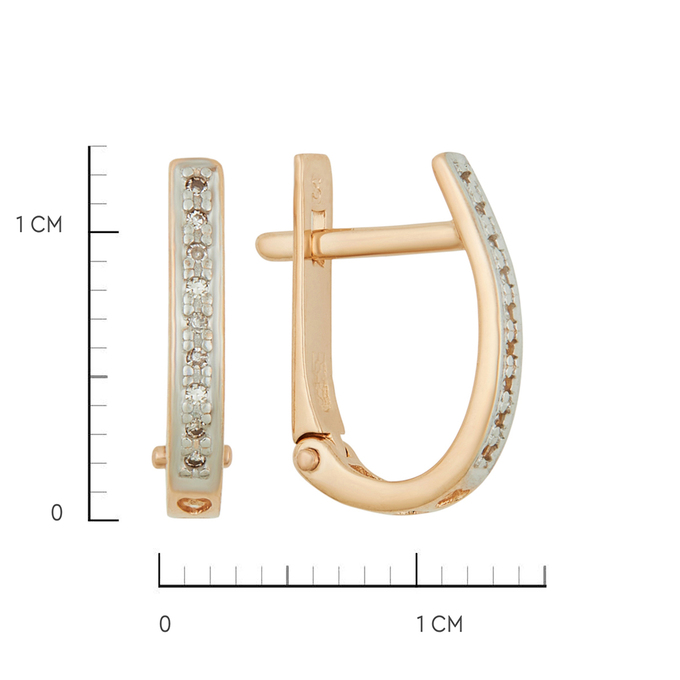 Серьги из золота 585 пробы c бриллиантами, Ц О007 0831 за 17920