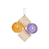 Подвеска из золота 585 пробы c аметистом, цитрином и фианитами