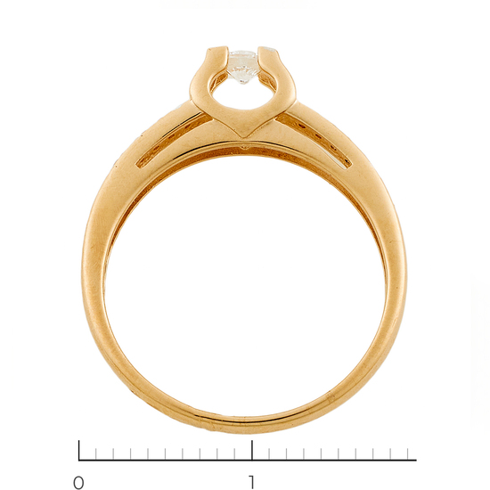Кольцо из красного золота 585 пробы c фианитами, Л75014846 за 11100