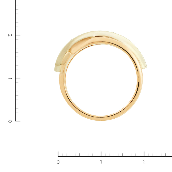 Кольцо из комбинированного золота 585 пробы c 11 бриллиантами, Л 3705 7637 за 47920