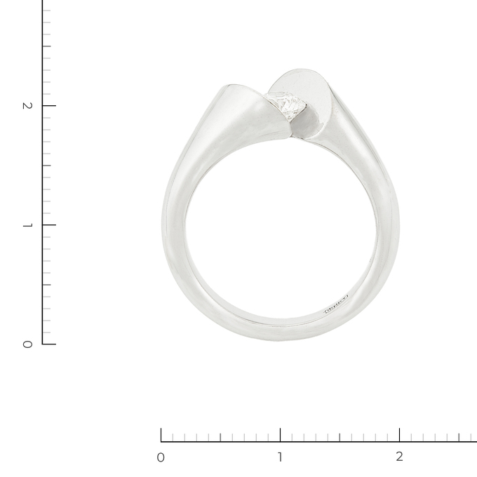Кольцо из белого золота 585 пробы c 1 бриллиантом