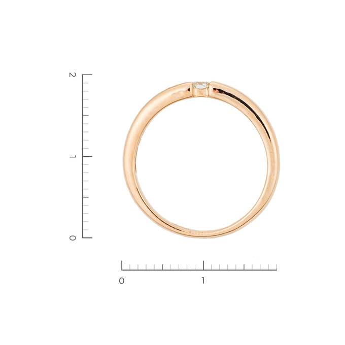 Кольцо из красного золота 585 пробы c 1 бриллиантом, Л 6102 4509 за 22320