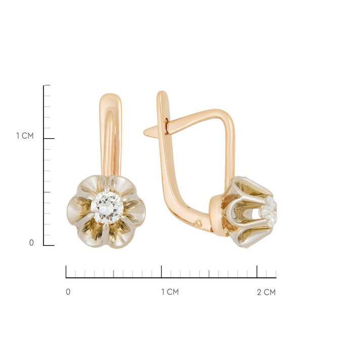 Серьги из золота 583 пробы c бриллиантами, Ц О007 2743 за 104000