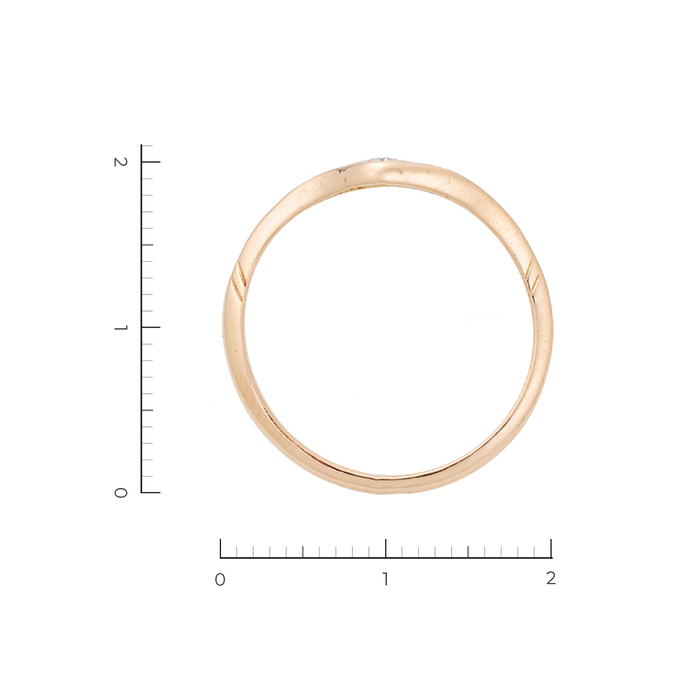 Кольцо из красного золота 585 пробы c 1 бриллиантом, Л 1208 1031 за 10430
