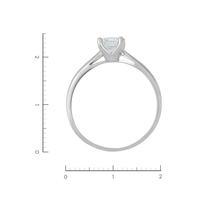 Кольцо из белого золота 585 пробы c 1 фианитом