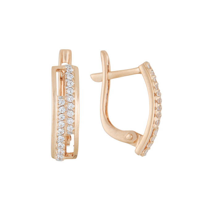 Серьги из золота 585 пробы c 36 фианитами, Л 3706 3096 за 17920
