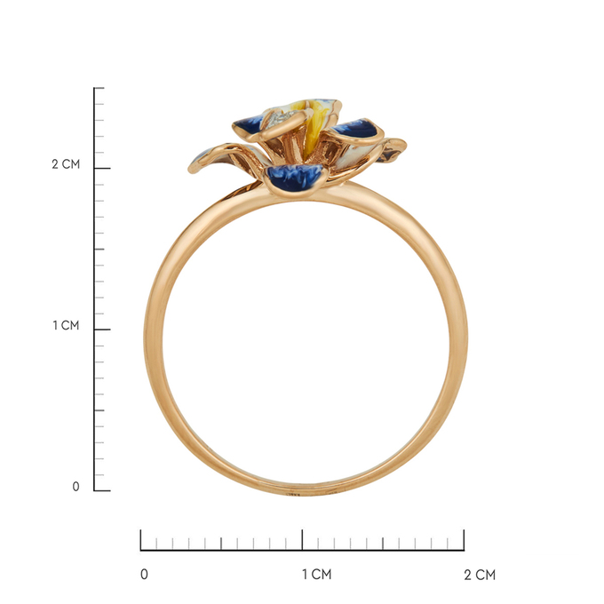 Кольцо из золота 585 пробы c бриллиантами и эмалью, Л 3208 6505 за 19530
