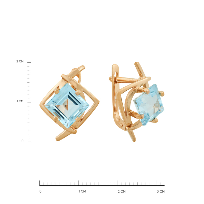 Серьги из золота 585 пробы c топазами, Л 7001 1582 за 59120