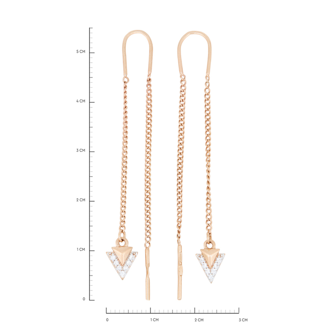 Серьги из золота 585 пробы c фианитами
