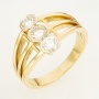 Кольцо из комбинированного золота 750 пробы c 3 бриллиантами Л52055269 фото 1