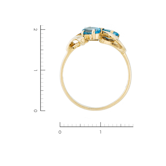 Кольцо из комбинированного золота 585 пробы c 3 бриллиантами и 3 топазами, Л22116927 за 16450