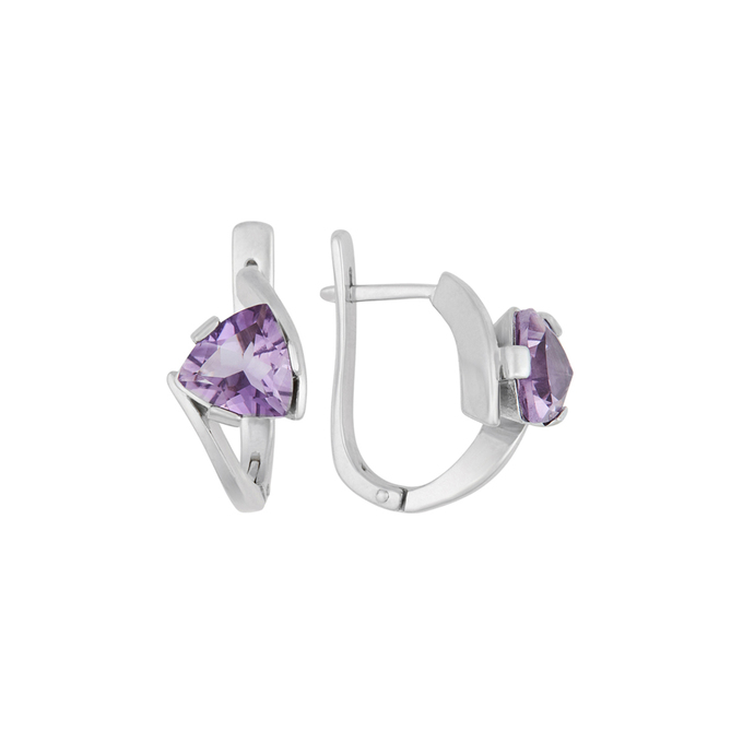Серьги из золота 585 пробы c аметистами