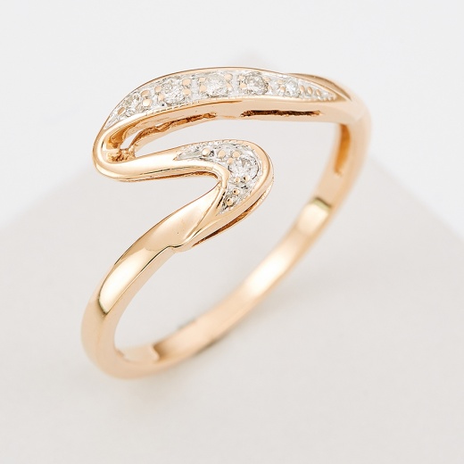 Кольцо из комбинированного золота 585 пробы c 6 бриллиантами Л05124156 фото 1