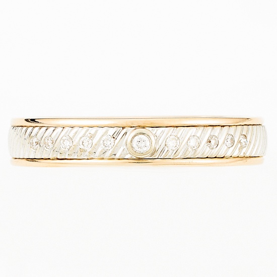 Кольцо из комбинированного золота 585 пробы c 11 бриллиантами, Л18109833 за 15540