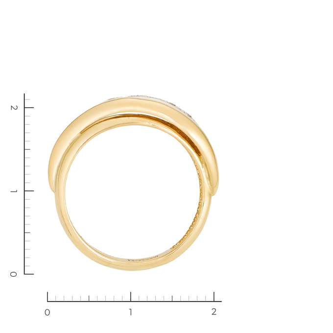 Кольцо из золота 585 пробы c 10 бриллиантами