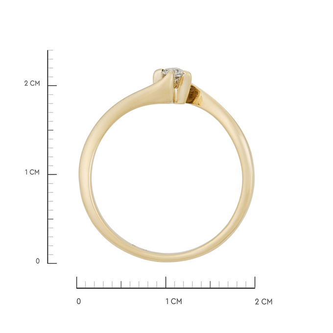 Кольцо из золота 585 пробы c бриллиантом, Л 4107 4055 за 21200