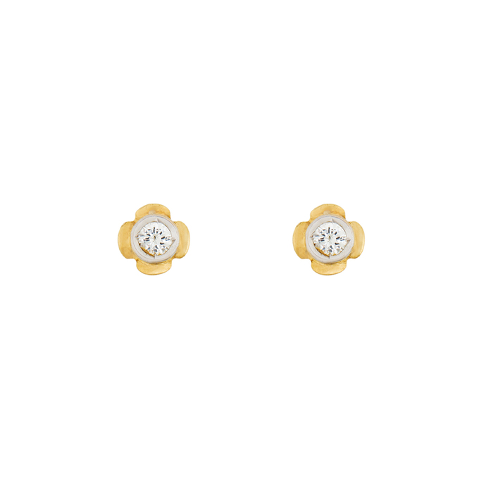 Серьга из золота 750 пробы c 1 бриллиантом