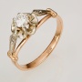 Кольцо из комбинированного золота 583 пробы c 3 бриллиантами Л45051997 фото 1