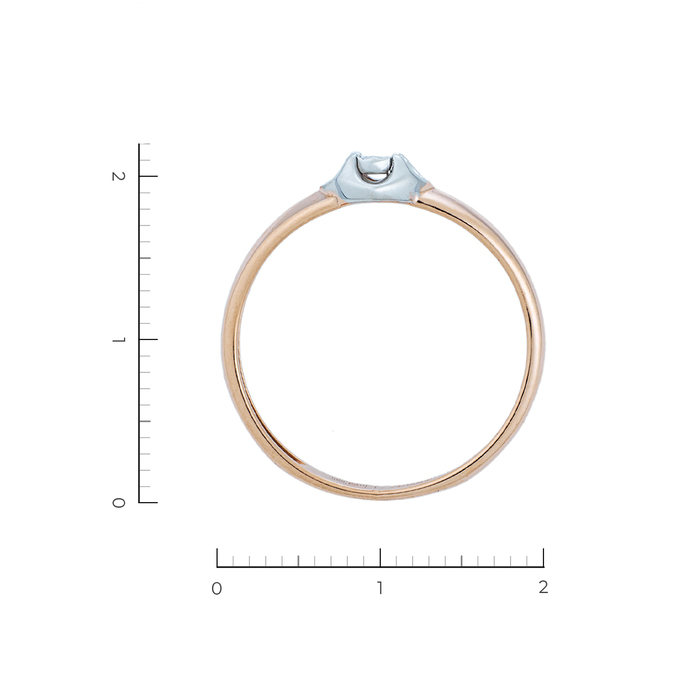 Кольцо из комбинированного золота 585 пробы c 1 бриллиантом, Л 3705 9176 за 9730
