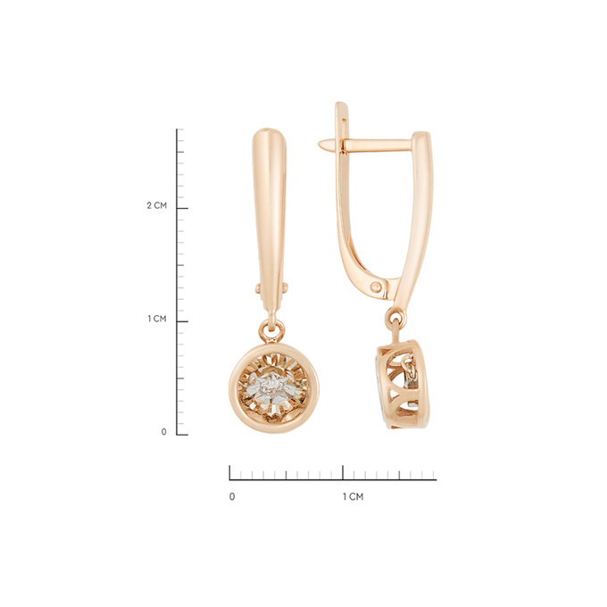 Серьги из золота 585 пробы c бриллиантами, К 0000 2916 за 41000
