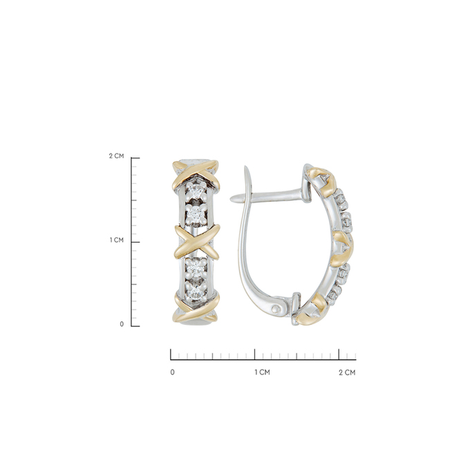 Серьги из золота 585 пробы c 8 бриллиантами