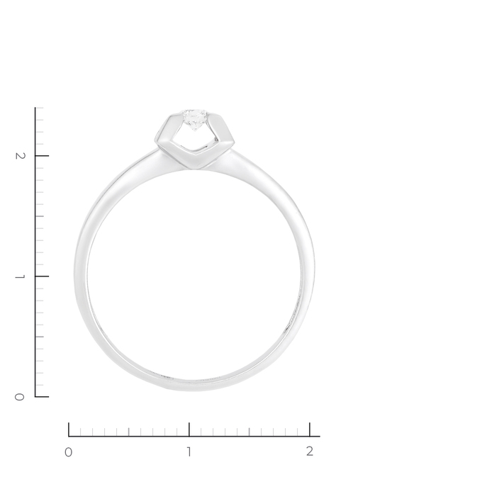 Кольцо из белого золота 585 пробы c 1 бриллиантом, Л 6102 4174 за 28350