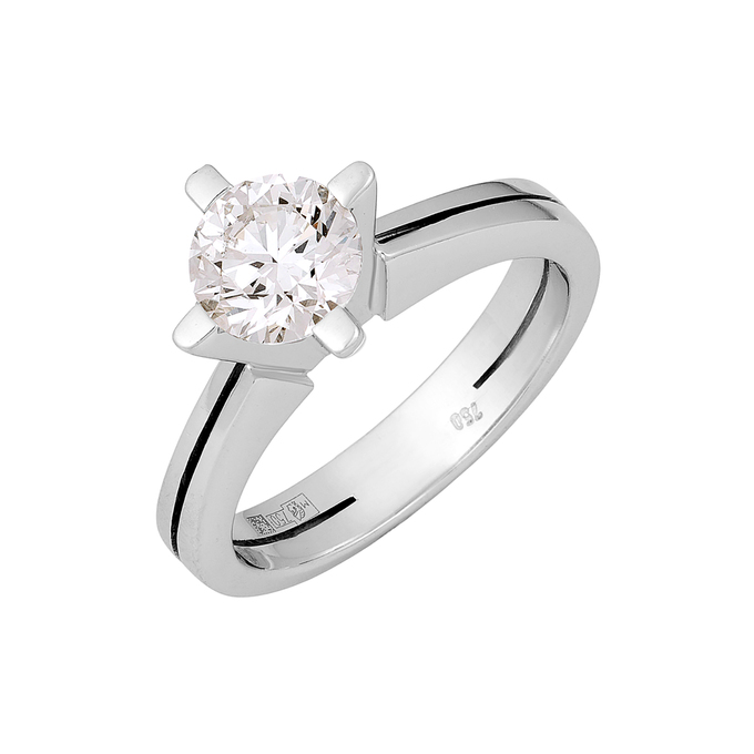 Кольцо из золота 750 пробы c бриллиантом, Л 4107 2311 за 350000