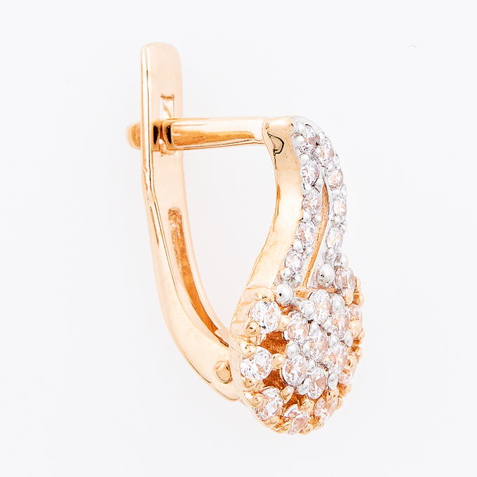 Серьги из золота 585 пробы c фианитами