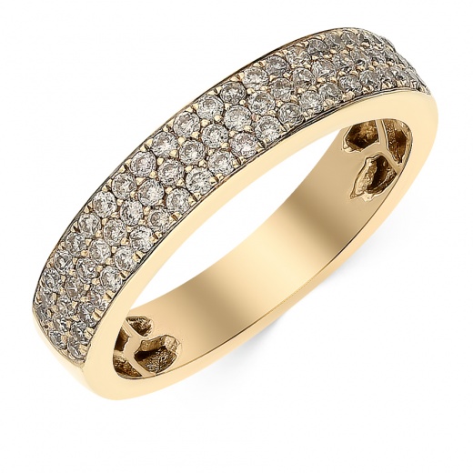 Кольцо из комбинированного золота 585 пробы c 67 бриллиантами 072055 фото 1