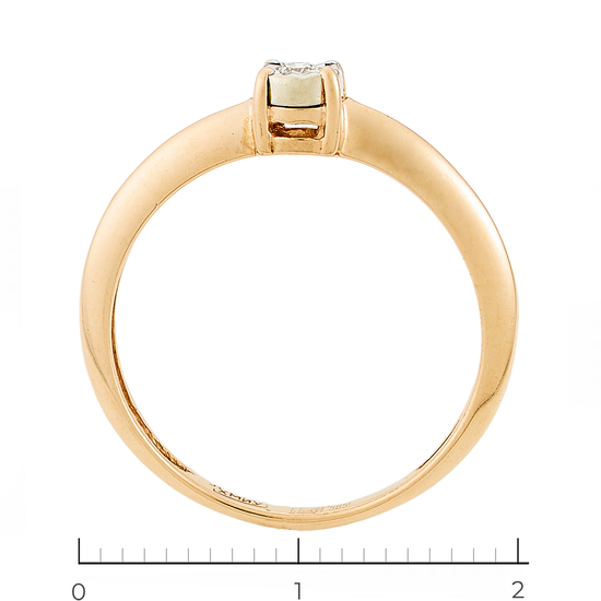 Кольцо из комбинированного золота 585 пробы c 1 бриллиантом, Л23157302 за 6705