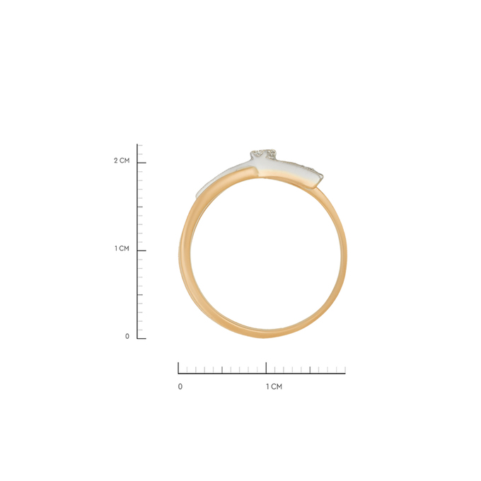Кольцо из золота 585 пробы c фианитами