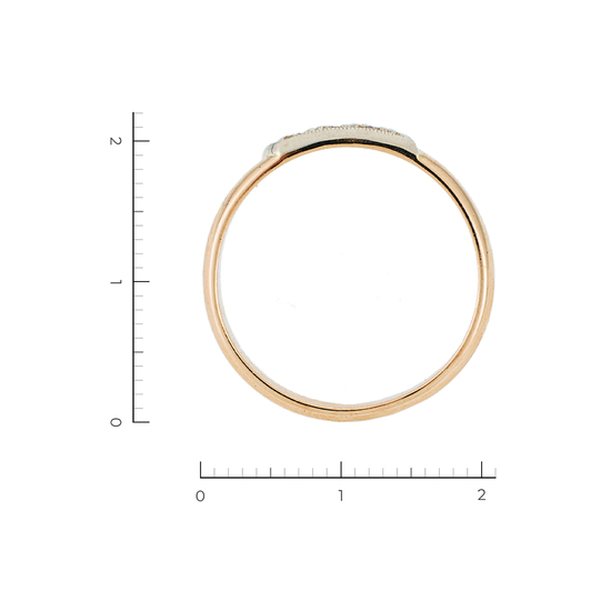 Кольцо из комбинированного золота 585 пробы c 3 бриллиантами, Л28092429 за 20650
